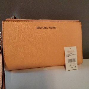 Michael Kors jet set double zip wristlet wallet
